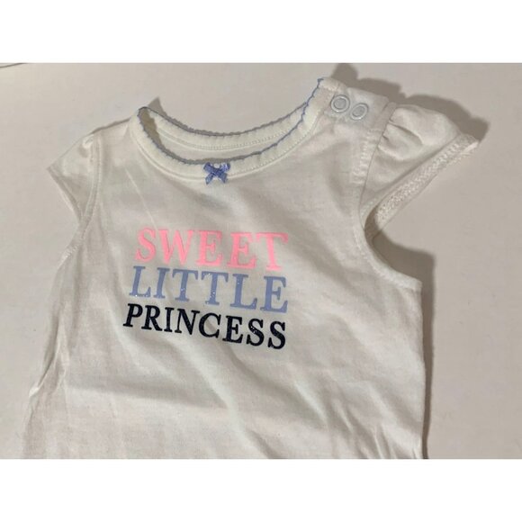 Carters Girls Infant baby Size 6 Months Short Sleeve White 1 Piece Bodysuit Swee - Picture 2 of 3